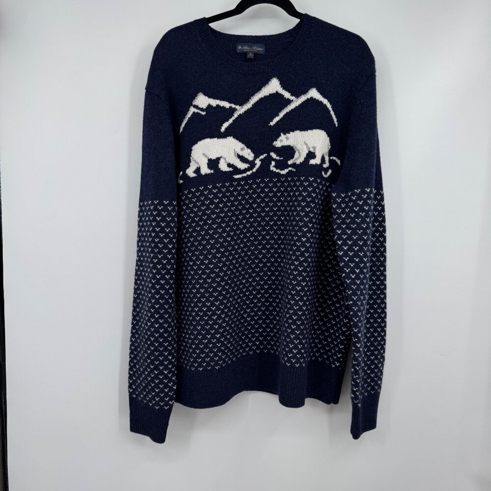 Brooks Brothers Polar Bear English  Lambswool Crewneck Sweater Womens size XL in